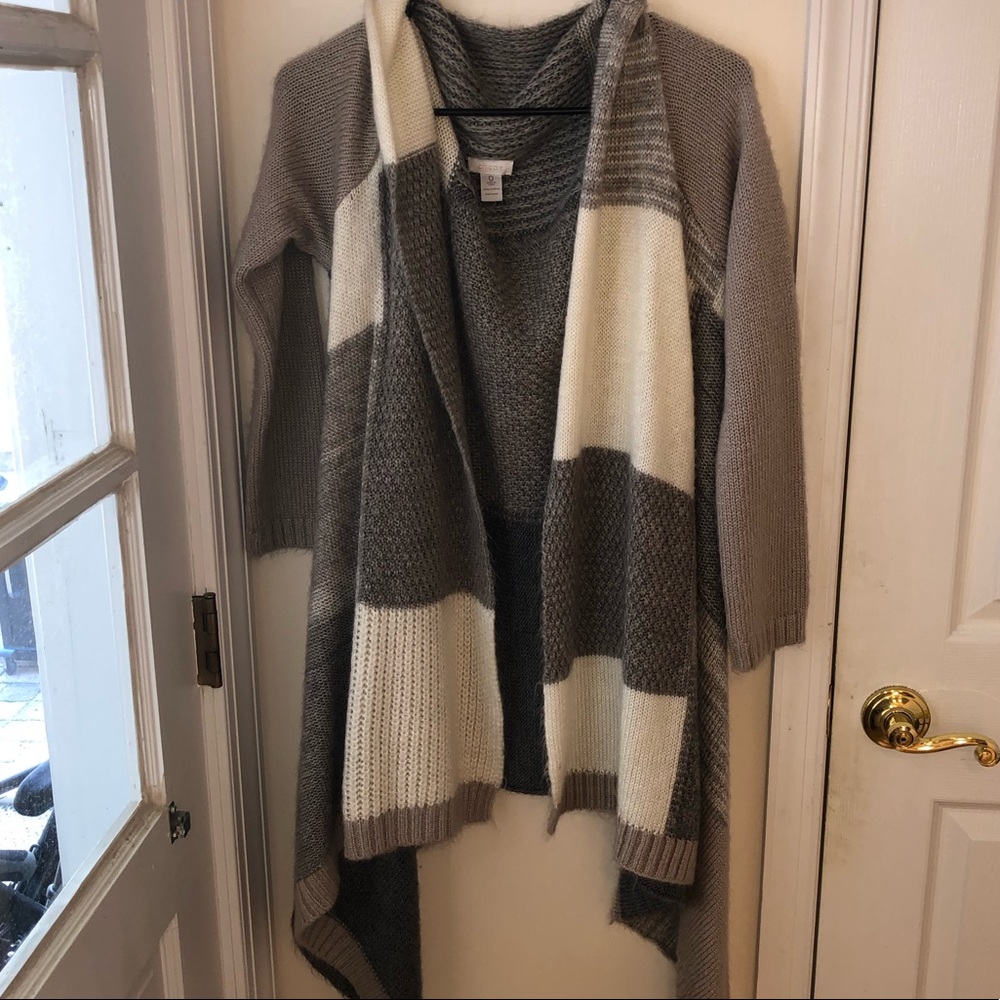 Color-block sweater cardigan